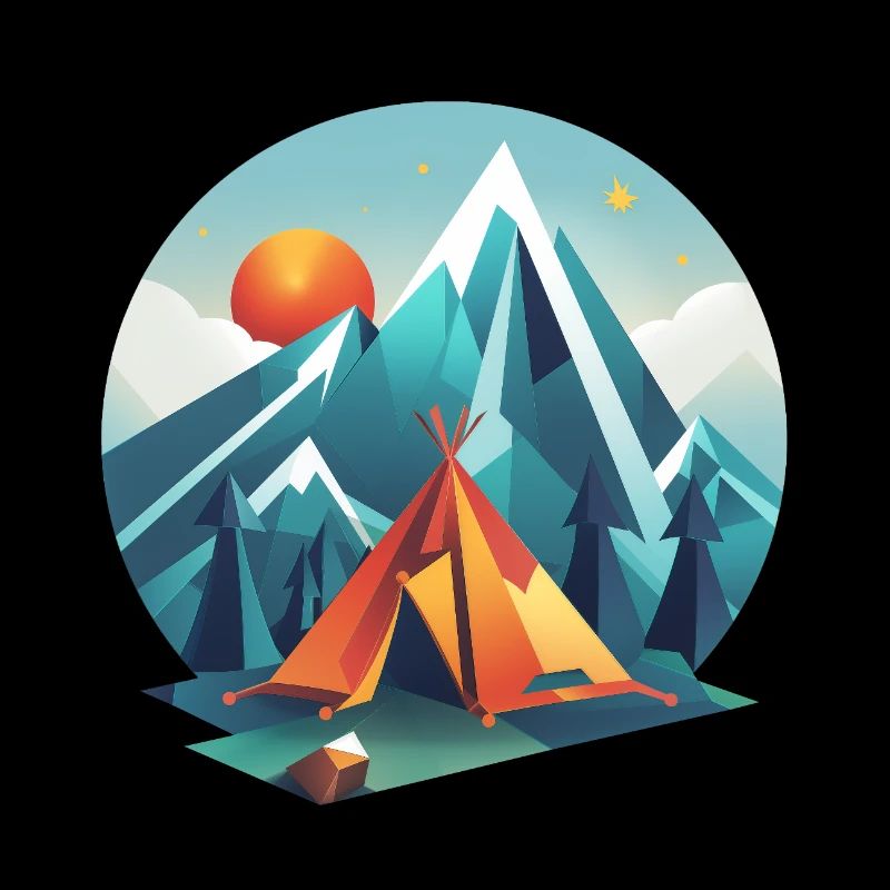 Low Poly Camping Abenteuer – Retro Sommer Look