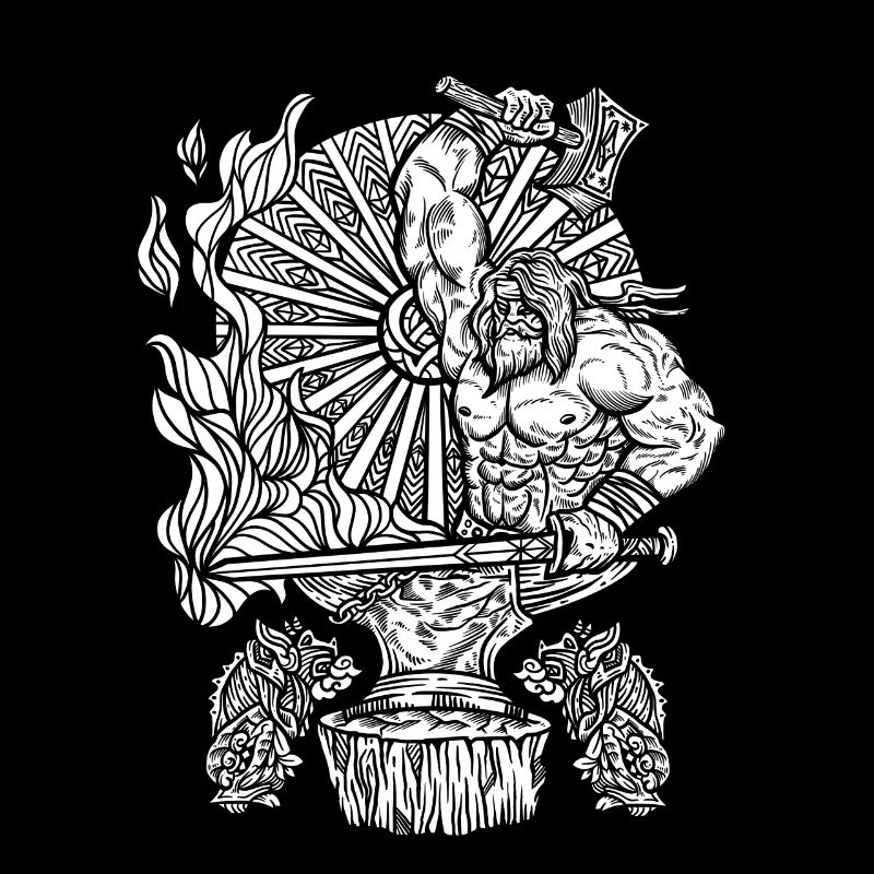 Marteau et épée de forgeron viking