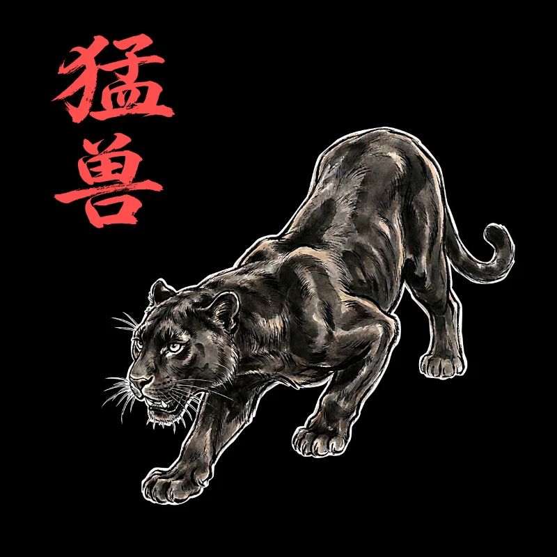 Schwarze Raubkatze Kampfkunst Panther