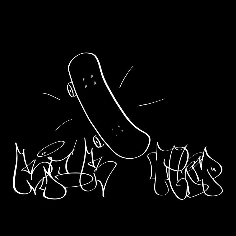 Skateboard Kickflip Graffiti