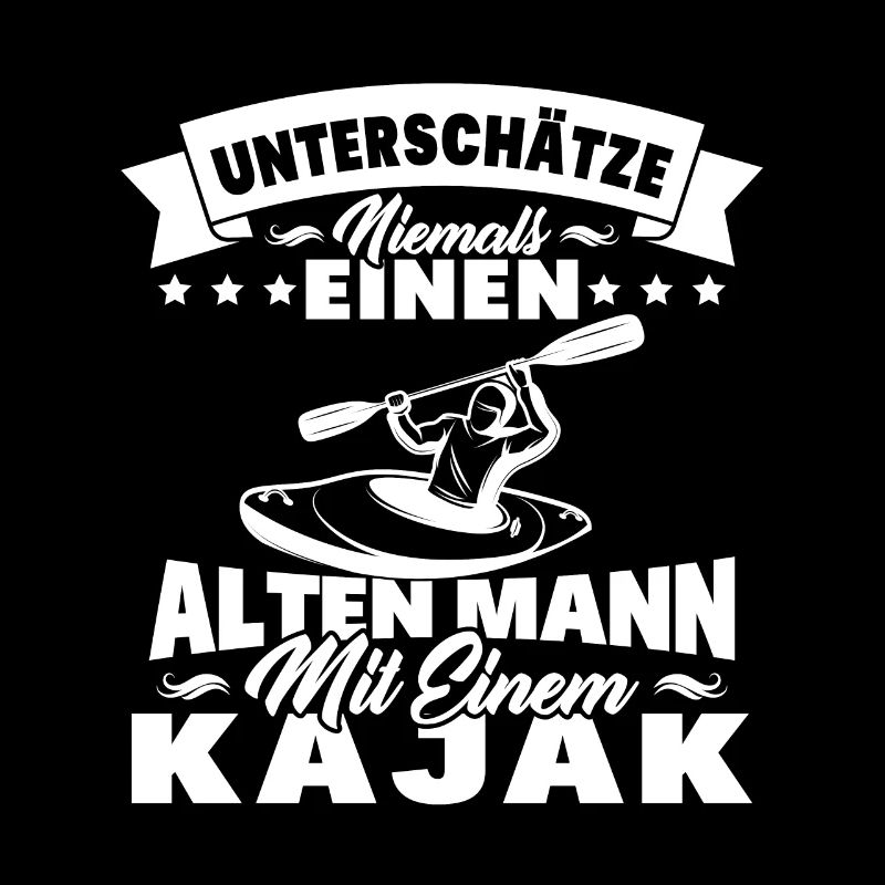 Alten mann mit einem Kajak