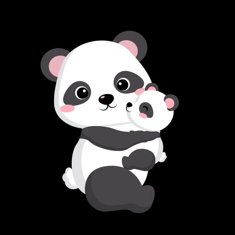 Maman et moi panda mignon avec maman cadeau