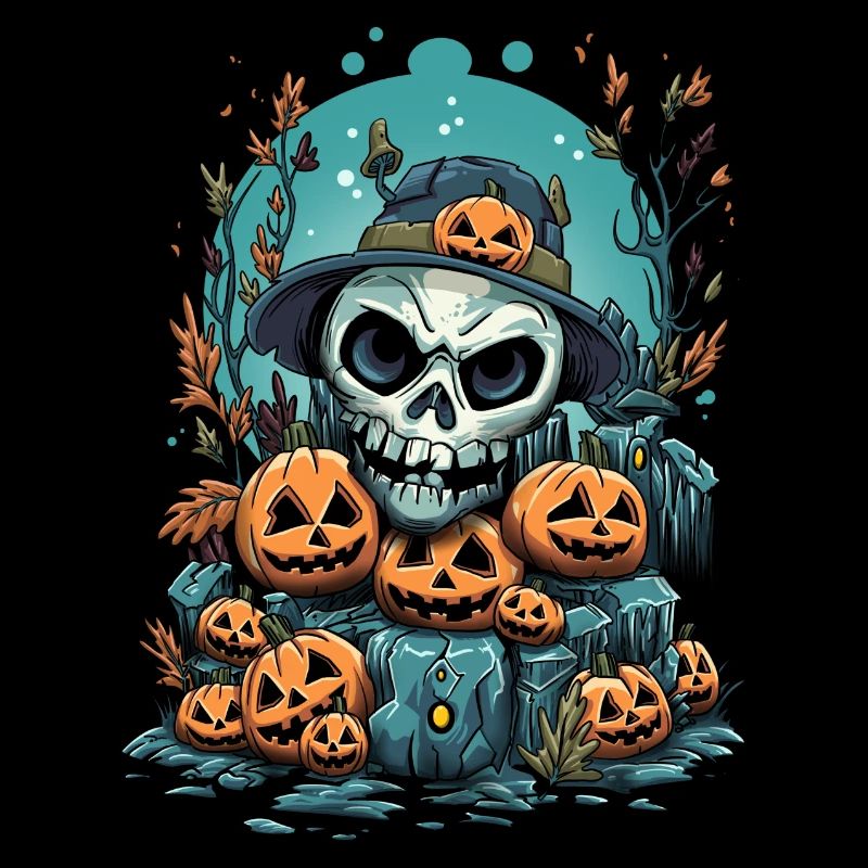 Halloween Skull & Jack O'Lanterns