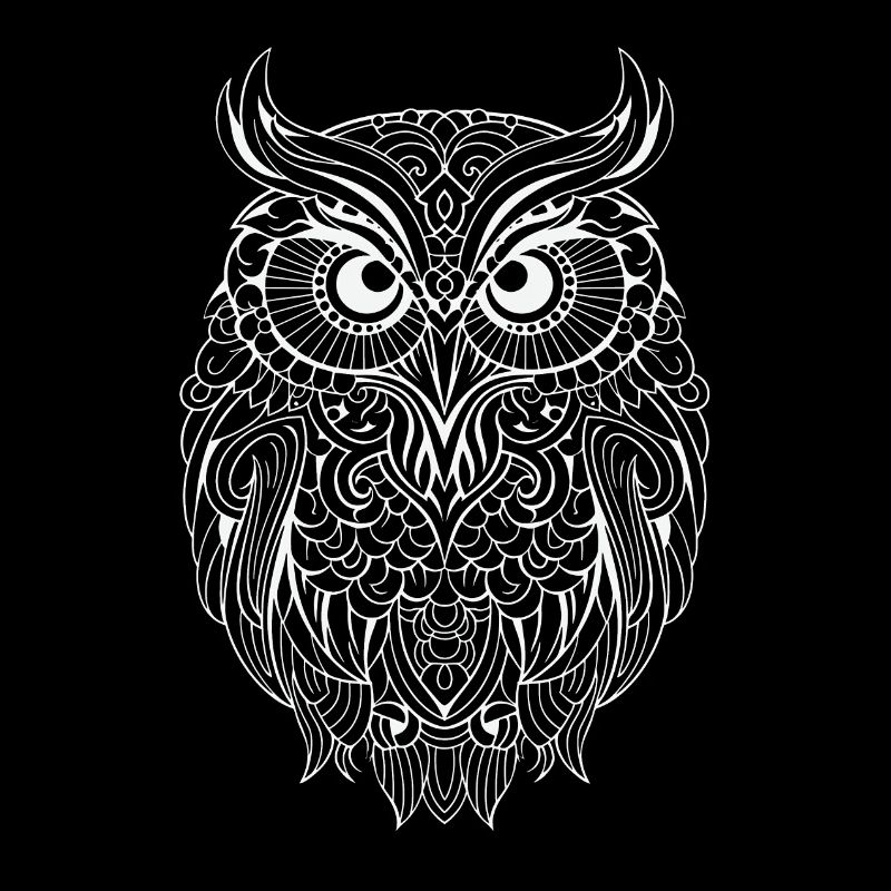 Mythical Magical Boho Owl with Patterns