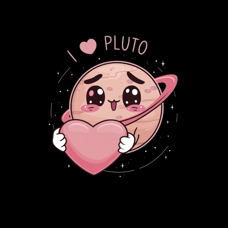 Loving Pluto Heart in Space Look