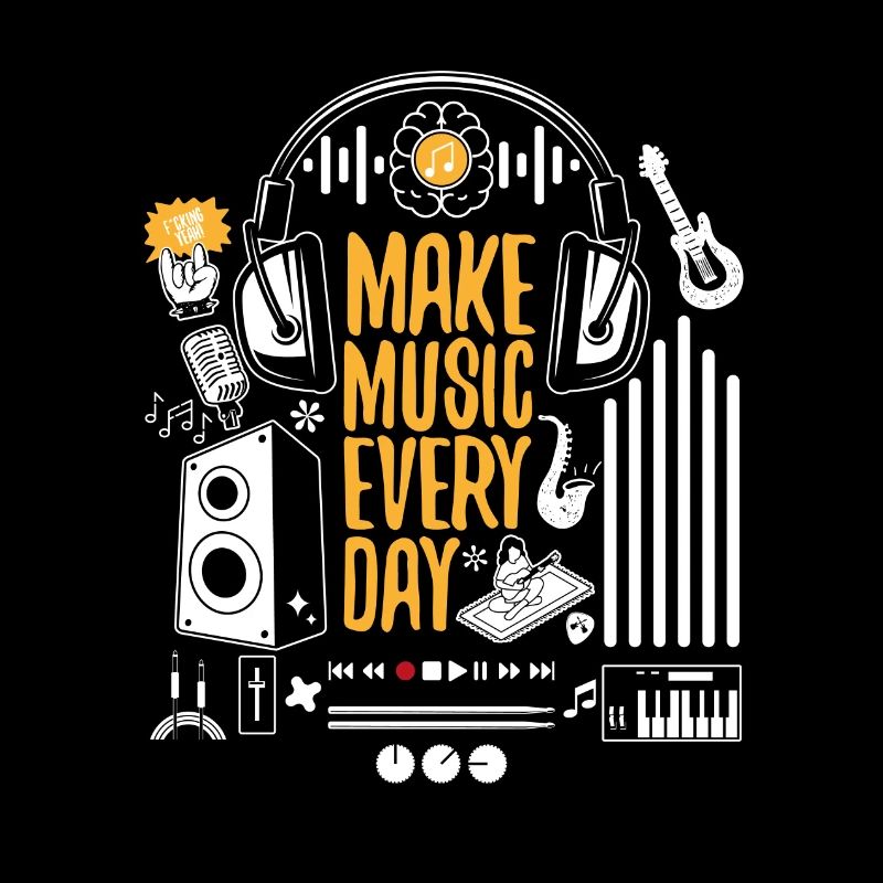 Jeden Tag Musik machen, moderner Designmusiker