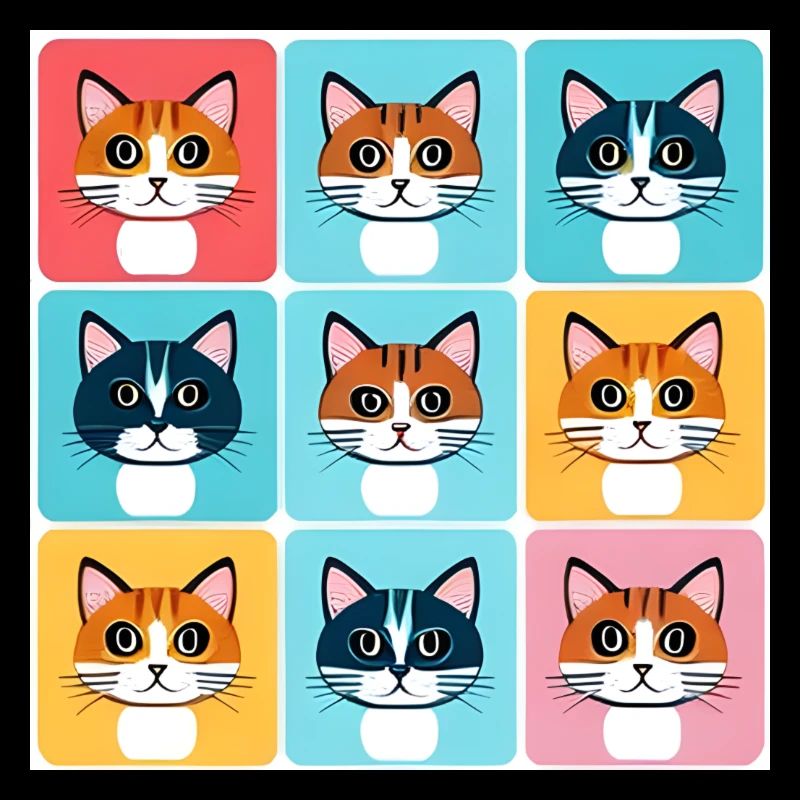 Motif de couleur de chat mignon