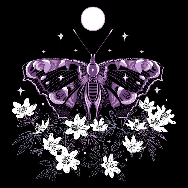 Moth Moth avec des anémones de brousse