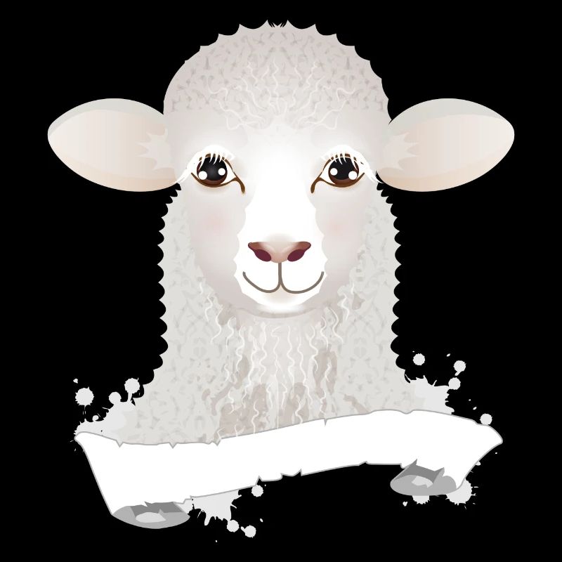 A cute sheep as a portrait with banner