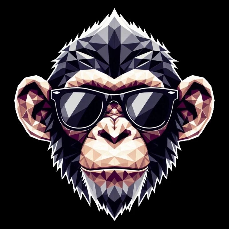 Affe Brille Polygon