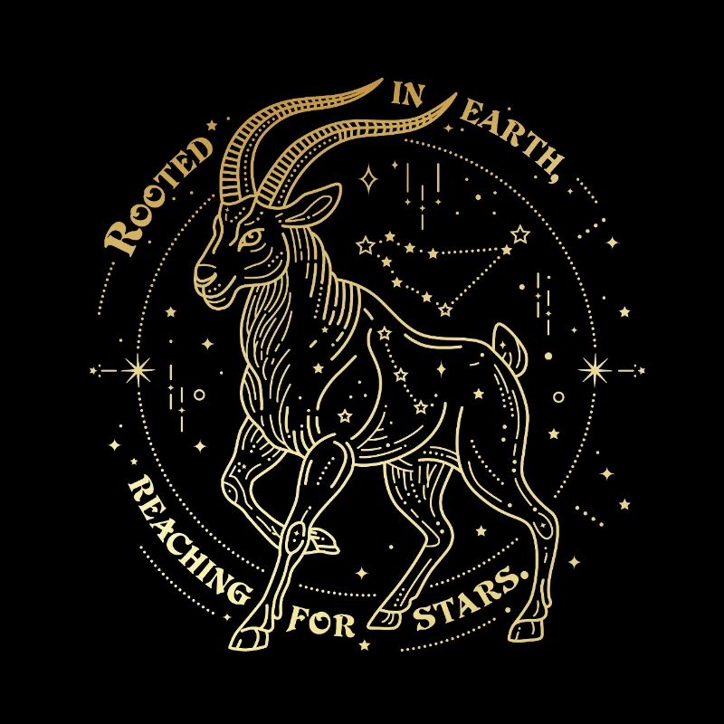 Steinbock Sternzeichen Geschenk – Erde & Sterne Design