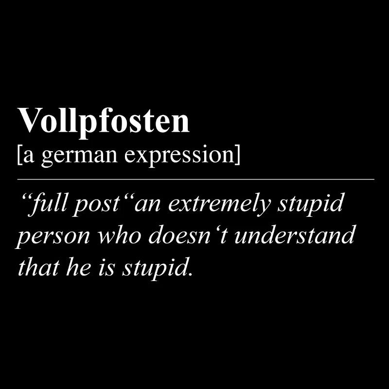 Vollpfosten Funny German Idiom