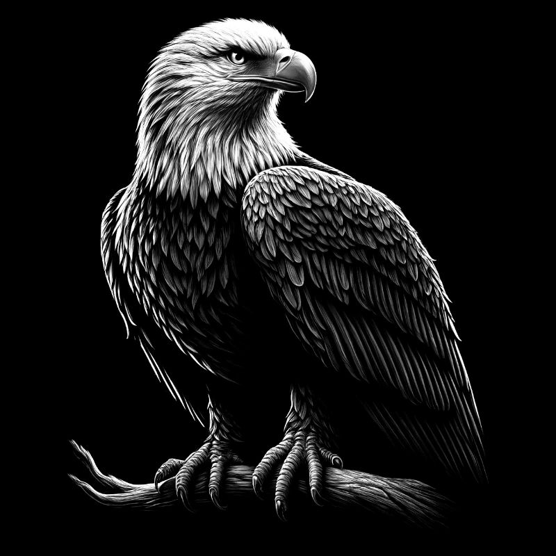 Proud eagle as a cool black and white portrait