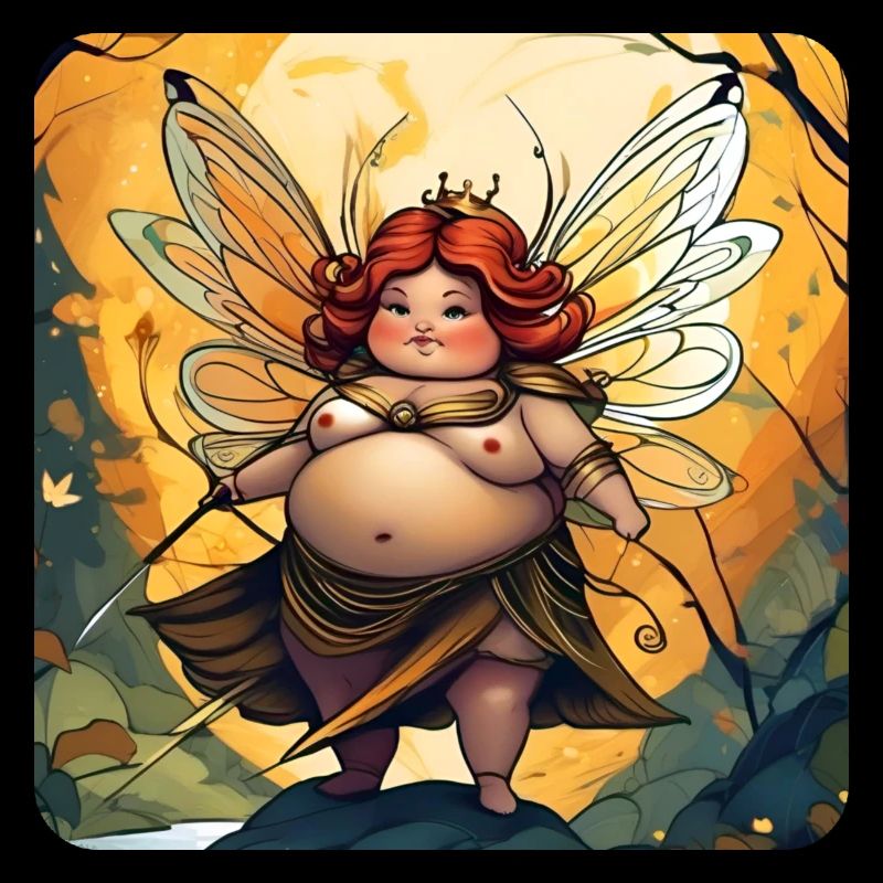 Mignonne grosse fée avec des ailes