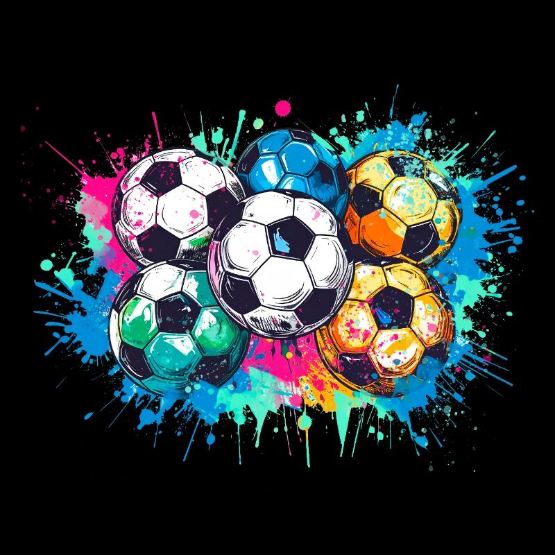 Fußball,Bälle,bunt,Graffiti,Malerei, illustration