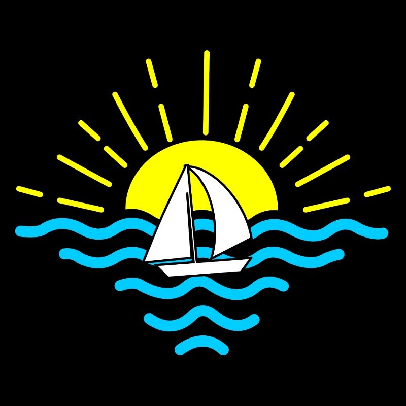 Sunset Sea Segelboot