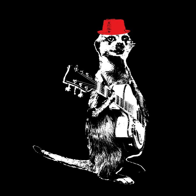 Suricate Guitariste White BG Red Hat