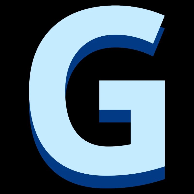 Pop und moderner blauer Buchstabe g