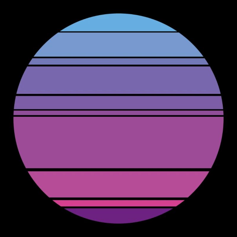 Retro Sunset Background Circle