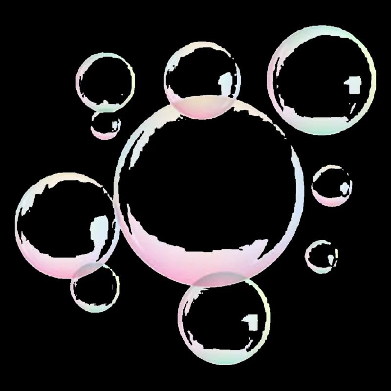 Shimmering soap bubbles