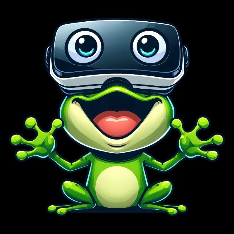 Grenouille VR Gamer Drôle Réalité Virtuelle