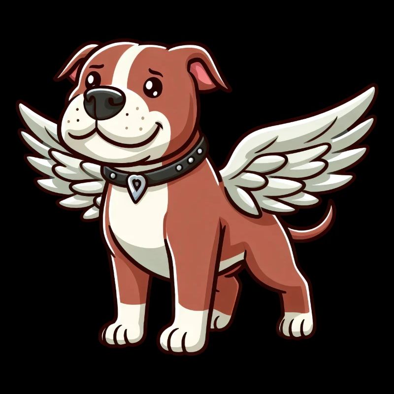 Chien Pitbull Ailes d’ange mignonnes