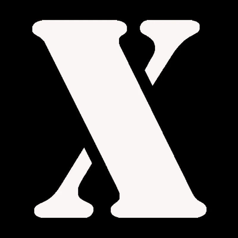 Conception minimale de la typographie en X symbole blanc