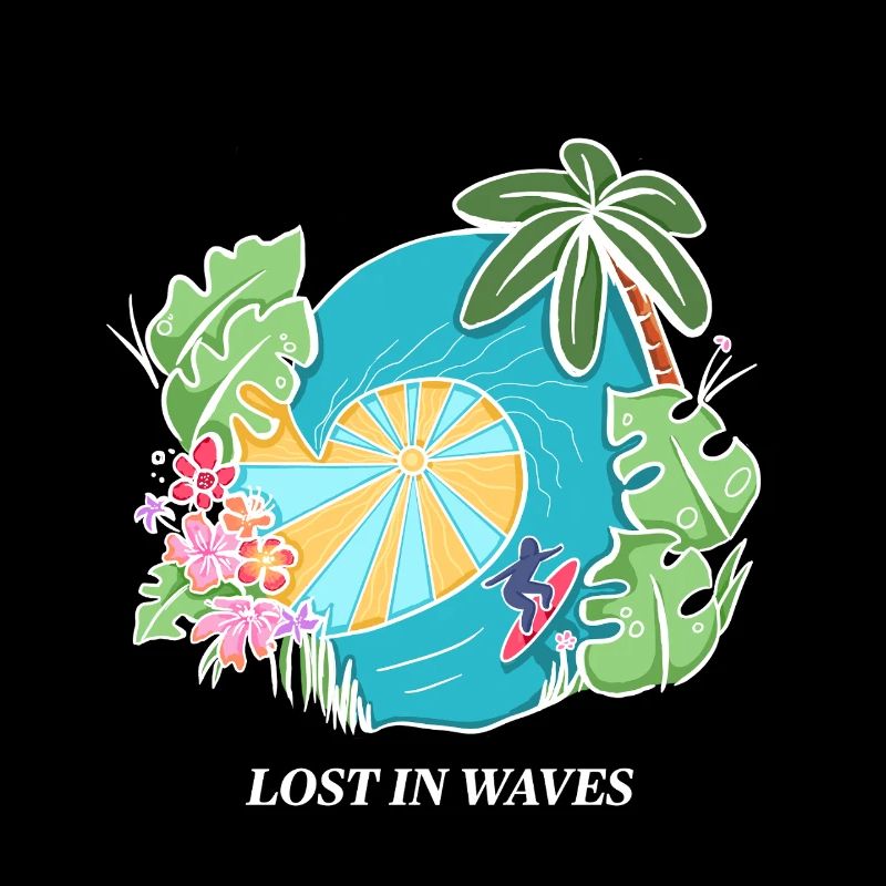 Lost in Waves – Tropical Surf Vibes Design