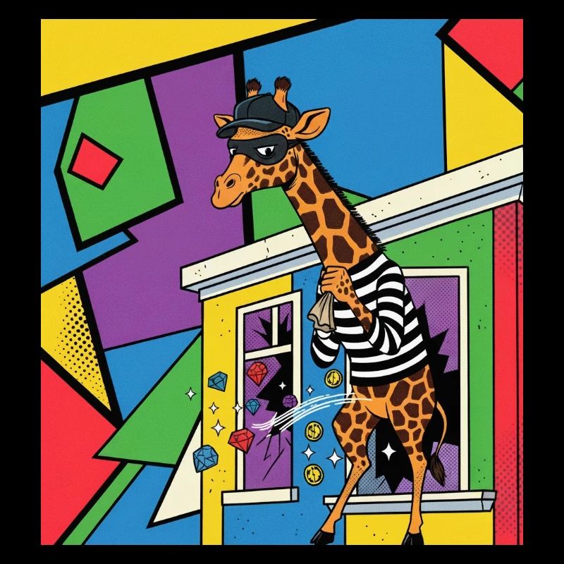 Giraffe Voleuse Pop Art