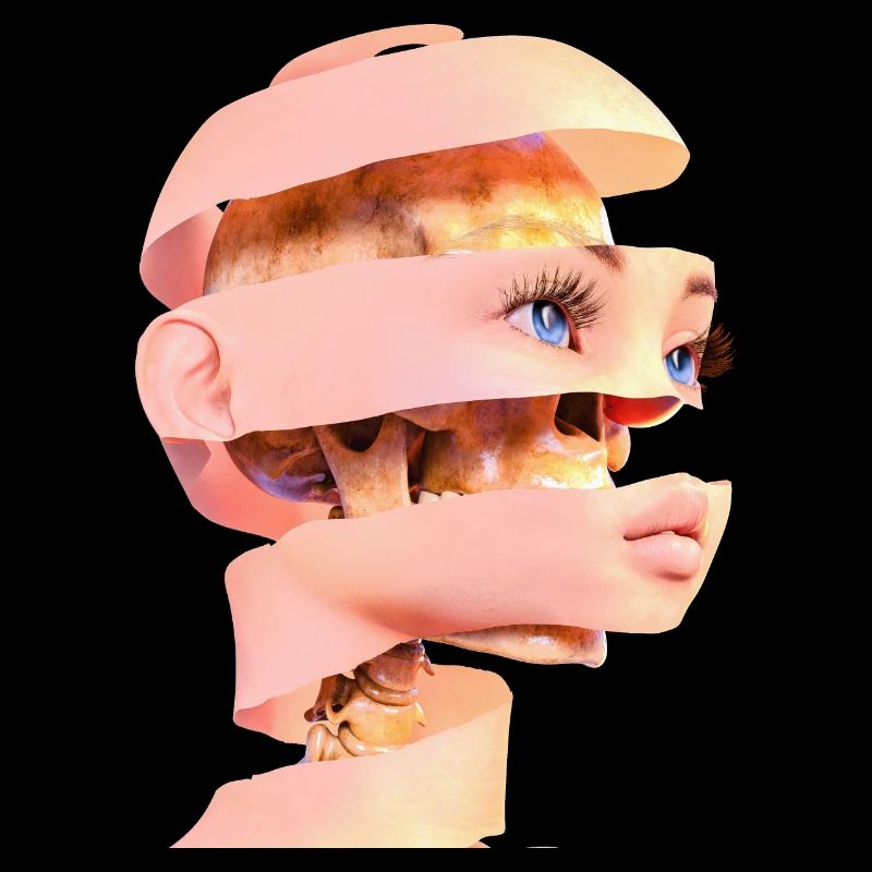 Gesicht oder Totenkopf? - Kunst mit dem Sensenmann