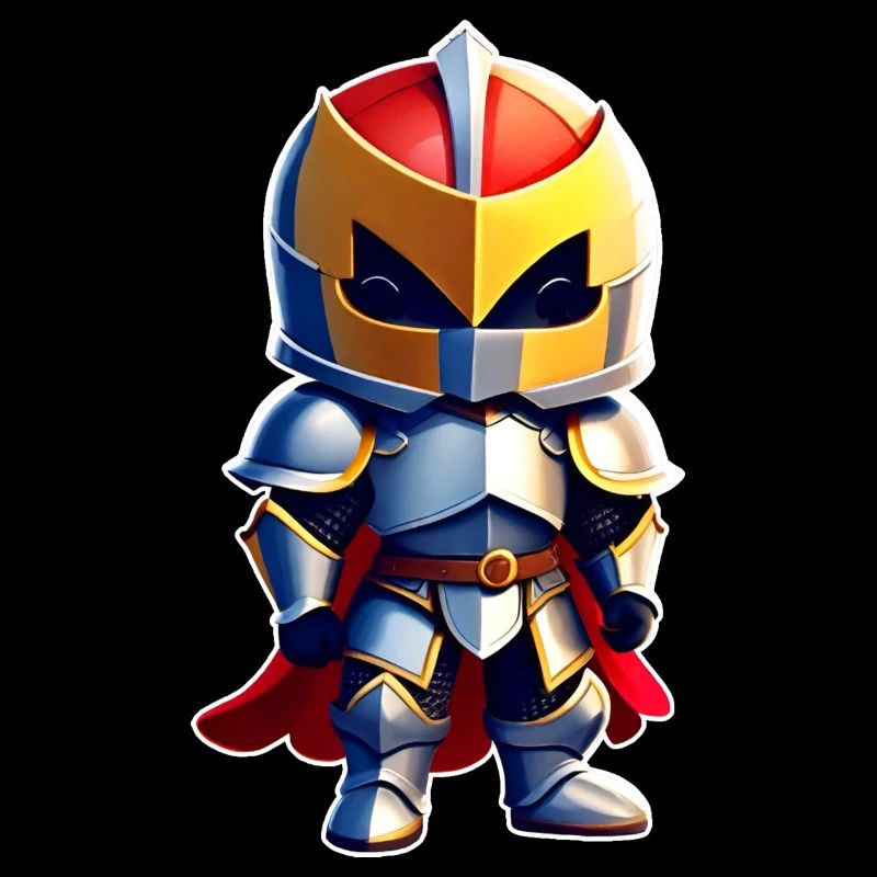 Cute knight in comic book style
