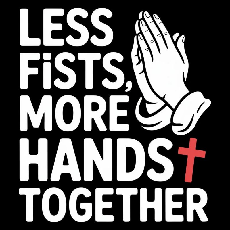 Less Fists More Hands Together Prayer