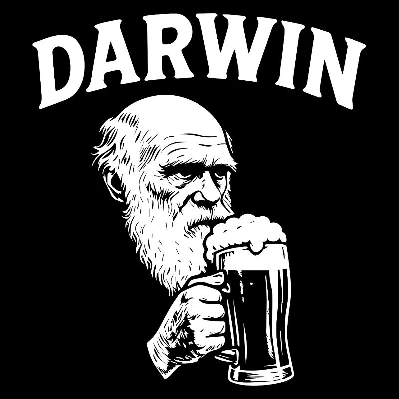 Darwin boit de la bière