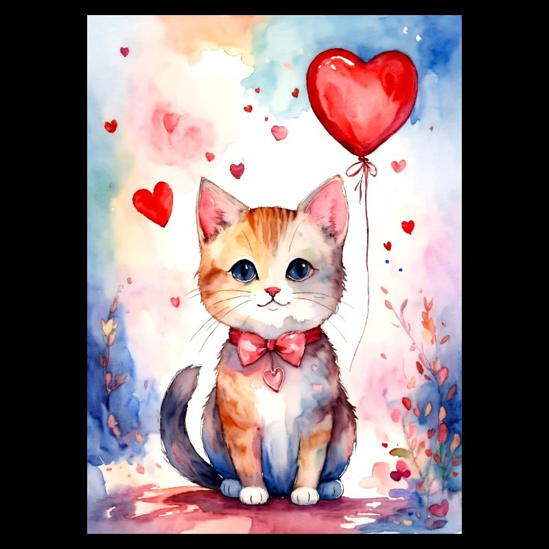Chat Chat mignon coeur