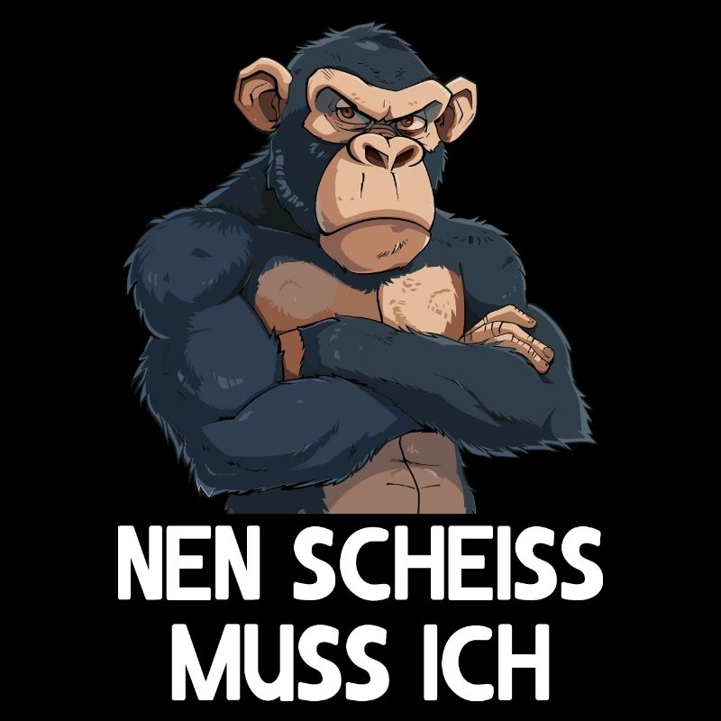 Schimpanse Affe Primat Nen scheiss muss ich