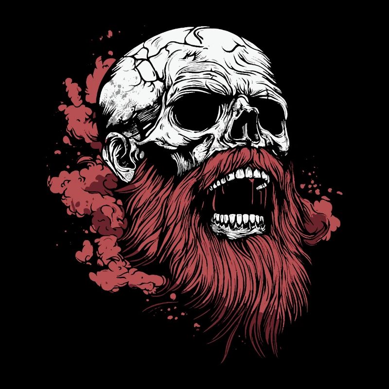 Bearded Skull – Viking Rage Art