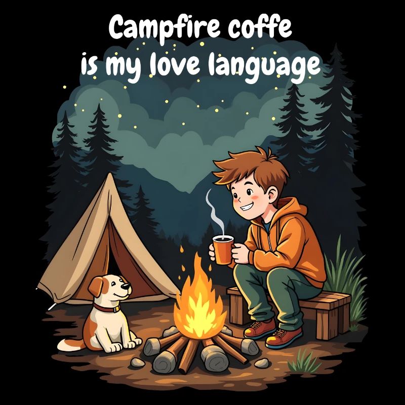 Campfire Coffee is my love language - Camping Dog