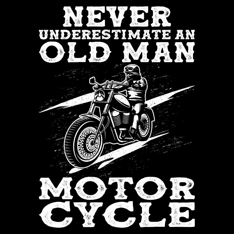 Never Underestimate An Old Man MotorCycle Graphic