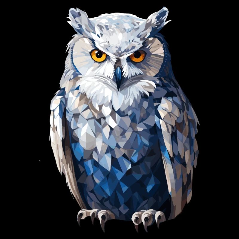 Schnee - Eule im Polygon Stil