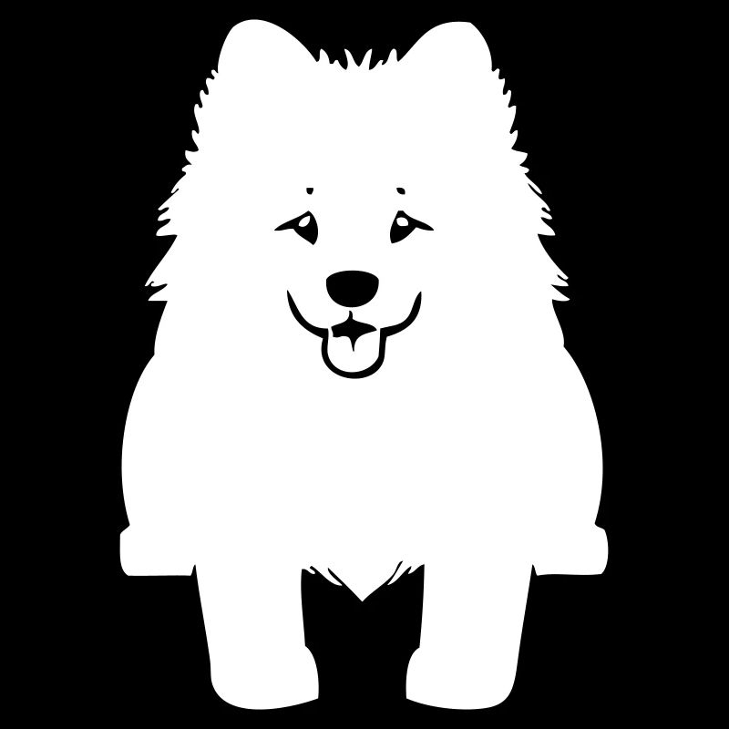 Chien samoyède dans le style cartoon