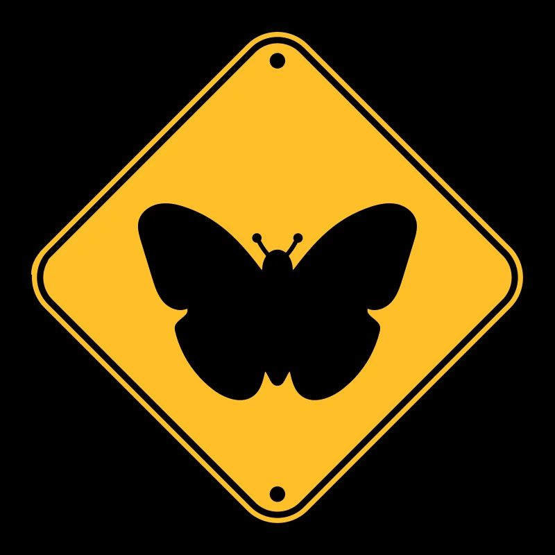 butterfly caution caution note shield zone