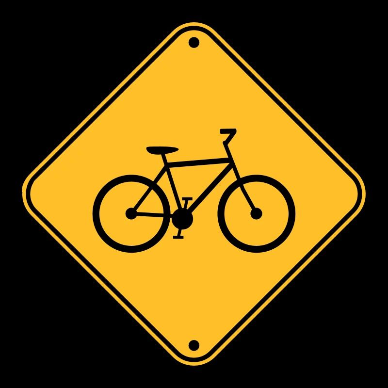 Signboard Bicycle Sign Bemærk advarselszone