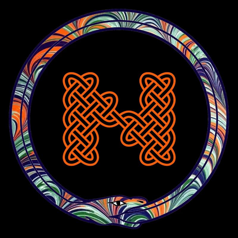 nœud n avec serpent celtique