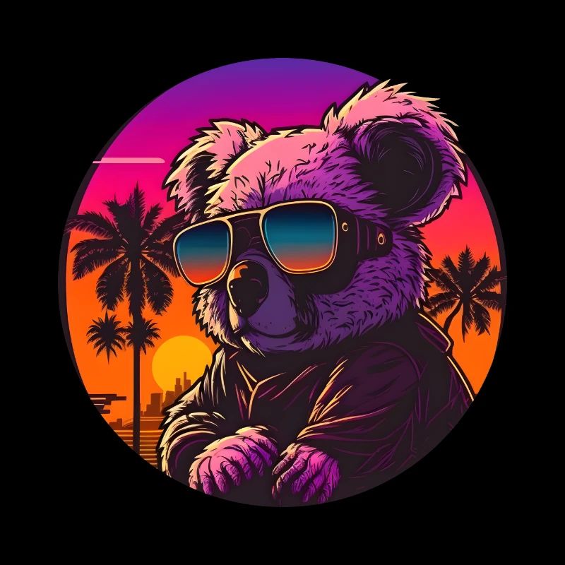 Synthwave Koala Sunset