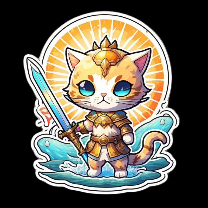 mignon chaton épée de la plage de l’été