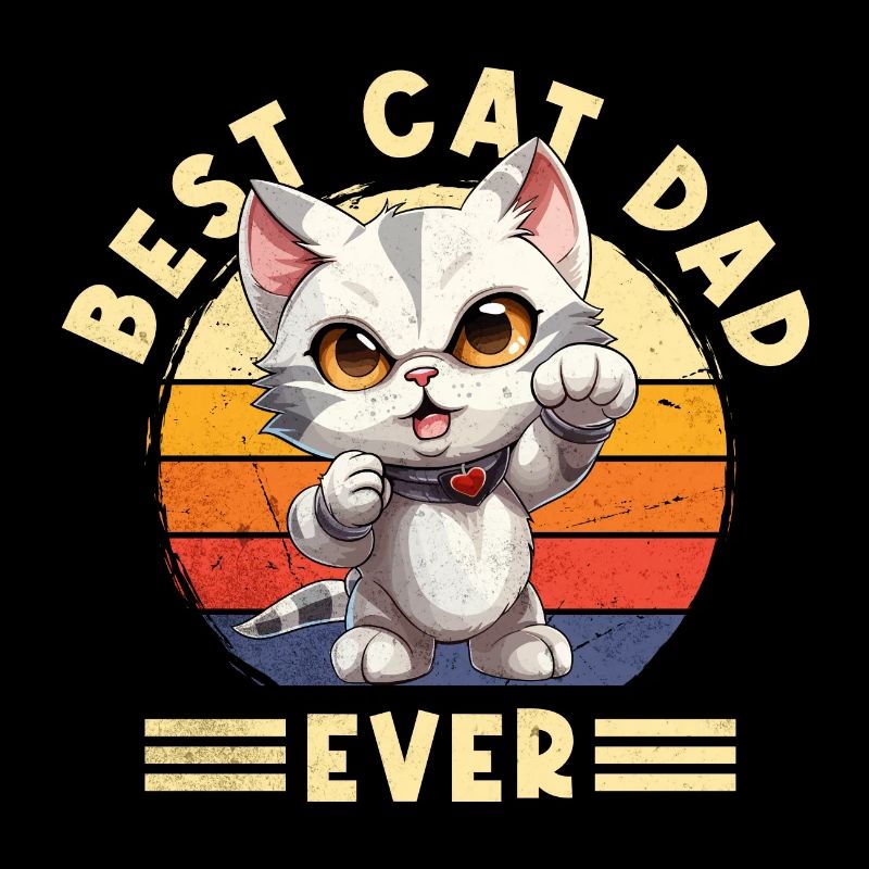 Cat Best Cat Dad Ever Cat Daddy Drôle de dicton