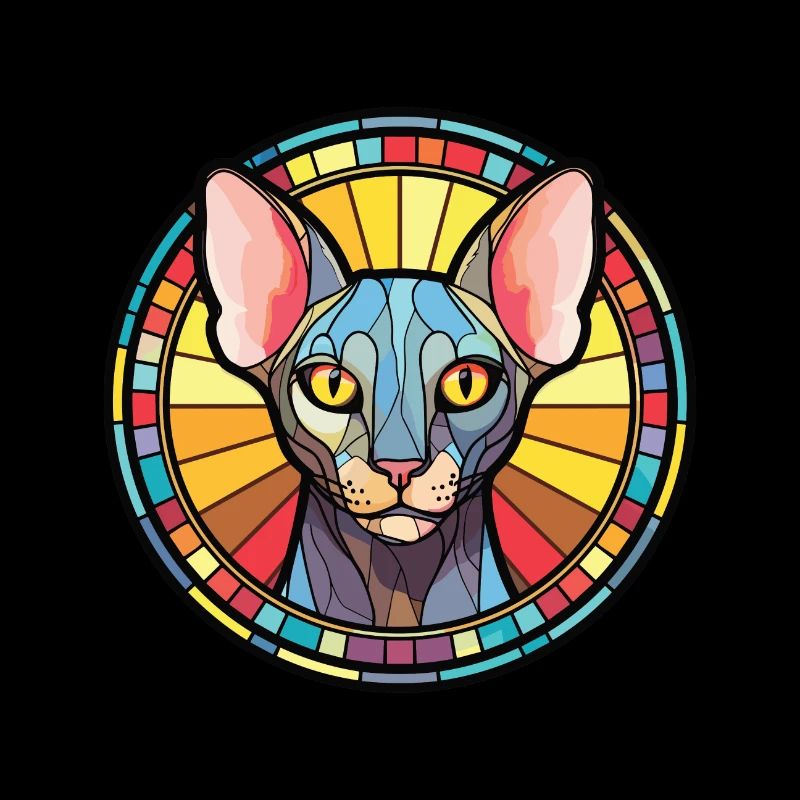 Peterbald chat aquarelle colorée pour animaux de compagnie Illustration