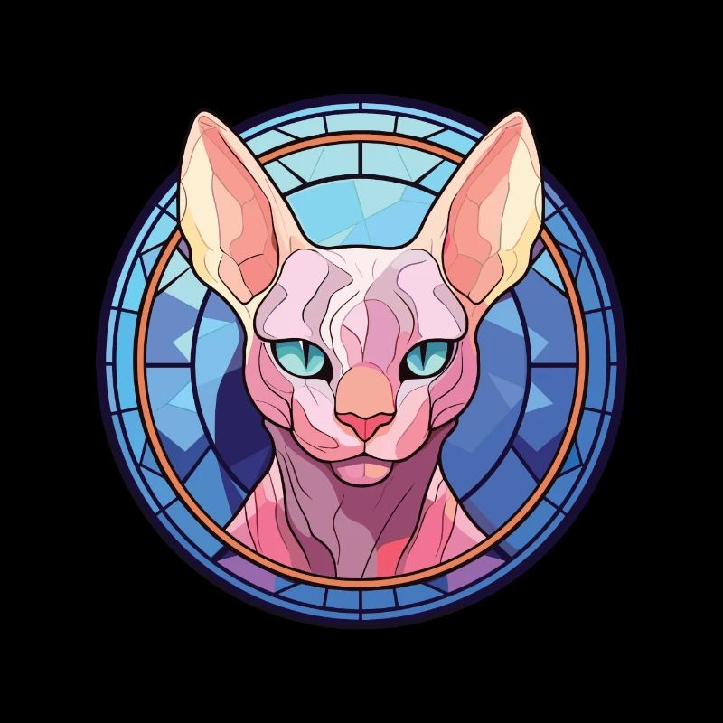 Sphynx Cat Breed Illustration à l’aquarelle colorée