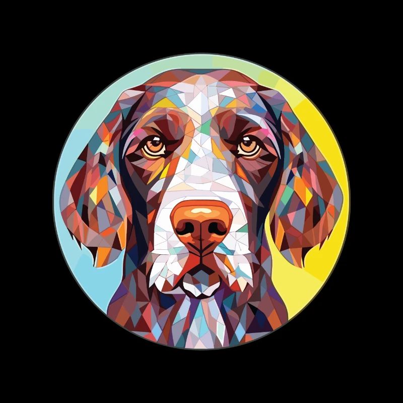 German Short Haired Pointer Dog Breed Watercolor