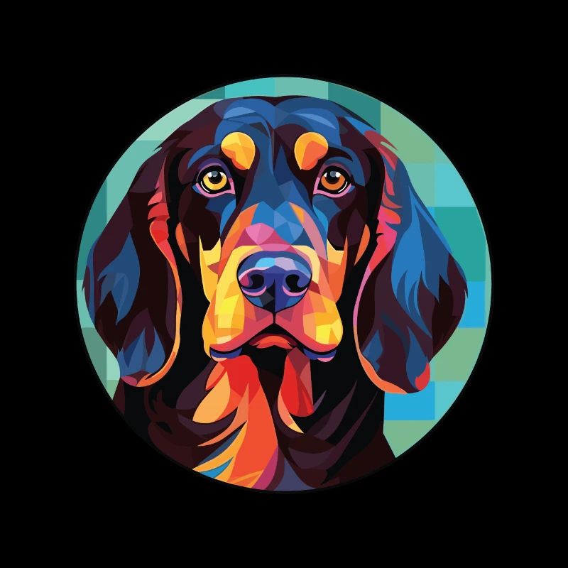 German Wirehaired Pointer Dog Breed Watercolor